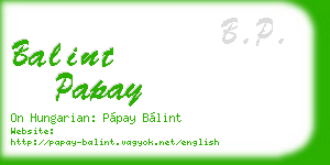 balint papay business card